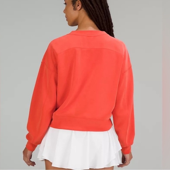 Lululemon Softstreme Perfectly Oversized Cropped Crew in Orange - Picture 3 of 12